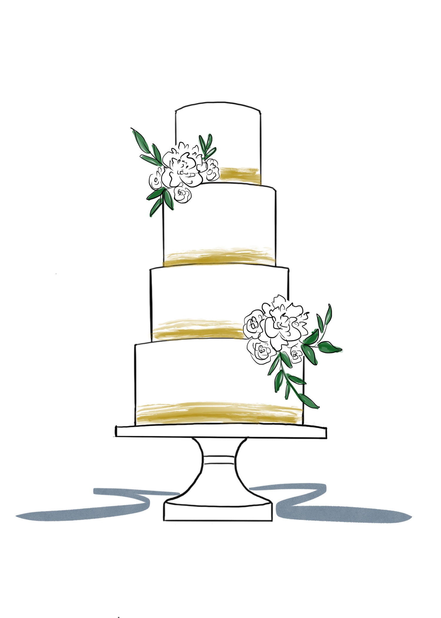 wedding cake design sketch
